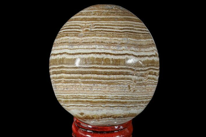 Polished, Banded Aragonite Egg - Morocco #172835